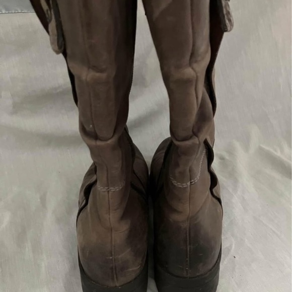 Women’s 7 Clarks slate :brownish grey Leather Bootsside zip - Picture 9 of 11